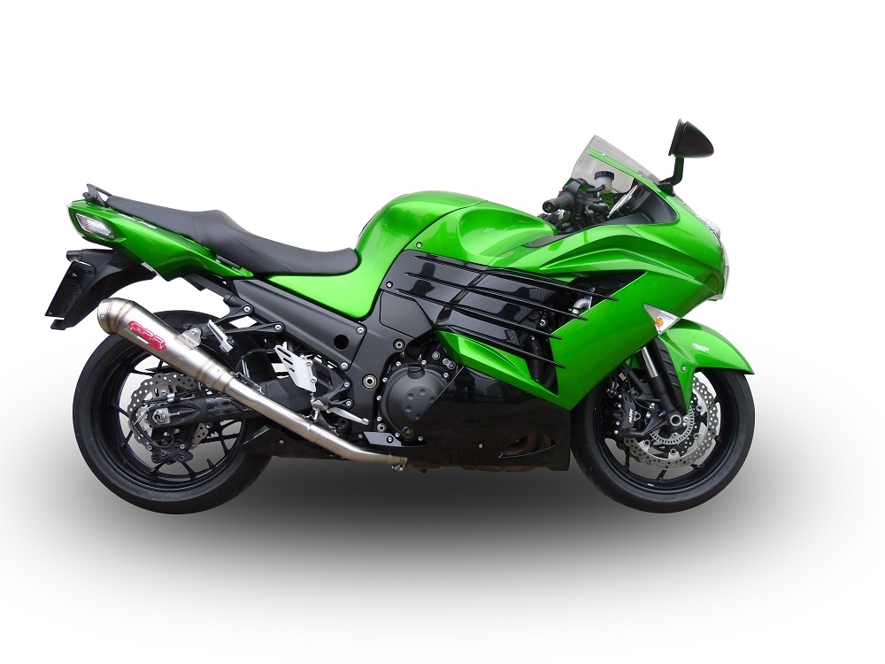 Escape compatible con Kawasaki Zzr 1400 2012-2016, Powercone Evo, Par de terminales de escape homologados, con db killer extraíbles y tubos de conexión específicos 
