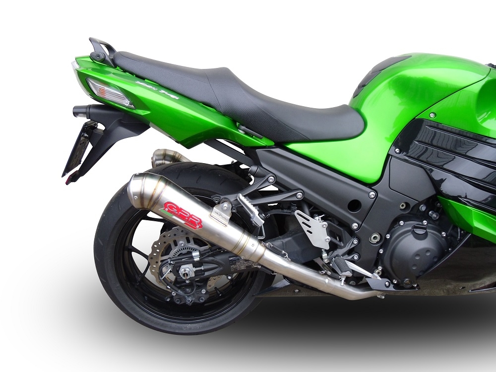 Escape compatible con Kawasaki Zzr 1400 2012-2016, Powercone Evo, Par de terminales de escape homologados, con db killer extraíbles y tubos de conexión específicos 