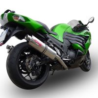 Escape compatible con Kawasaki Zzr 1400 2023-2024, Trioval, Par de terminales de escape homologados, con db killer extraíbles y tubos de conexión específicos 
