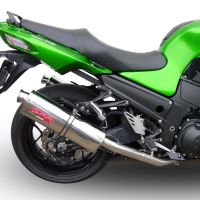 Escape compatible con Kawasaki Zzr 1400 2023-2024, Trioval, Par de terminales de escape homologados, con db killer extraíbles y tubos de conexión específicos 