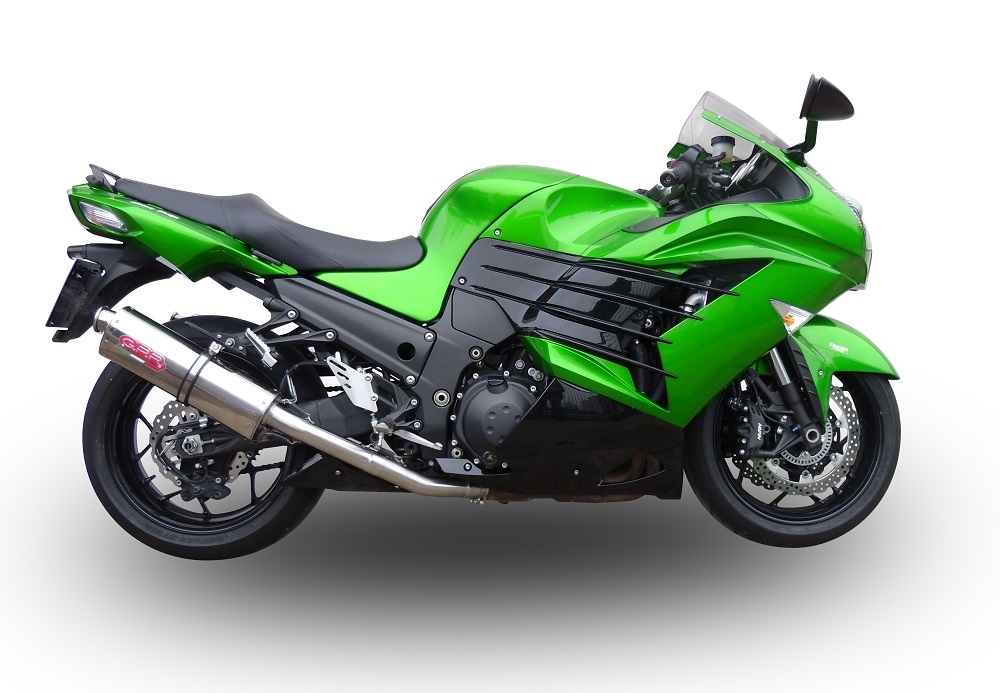 Escape compatible con Kawasaki Zzr 1400 2023-2024, Trioval, Par de terminales de escape homologados, con db killer extraíbles y tubos de conexión específicos 