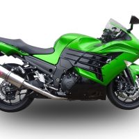 Escape compatible con Kawasaki Zzr 1400 2023-2024, Trioval, Par de terminales de escape homologados, con db killer extraíbles y tubos de conexión específicos 