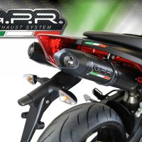 Escape compatible con Aprilia Shiver 750 Gt 2007-2016, Furore Nero, Par de terminales de escape homologados, con db killer extraíbles y tubos de conexión específicos 