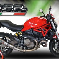 GPR escape compatible con  Ducati Monster 1200 S -R  2017-2021, M3 Titanium Natural, Escape legal, homologado, silenciador con catalizador, db killer desmontable y tubo de conexión específico 