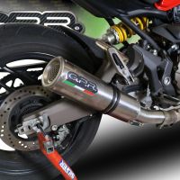 GPR escape compatible con  Ducati Monster 1200 S -R  2017-2021, M3 Titanium Natural, Escape legal, homologado, silenciador con catalizador, db killer desmontable y tubo de conexión específico 