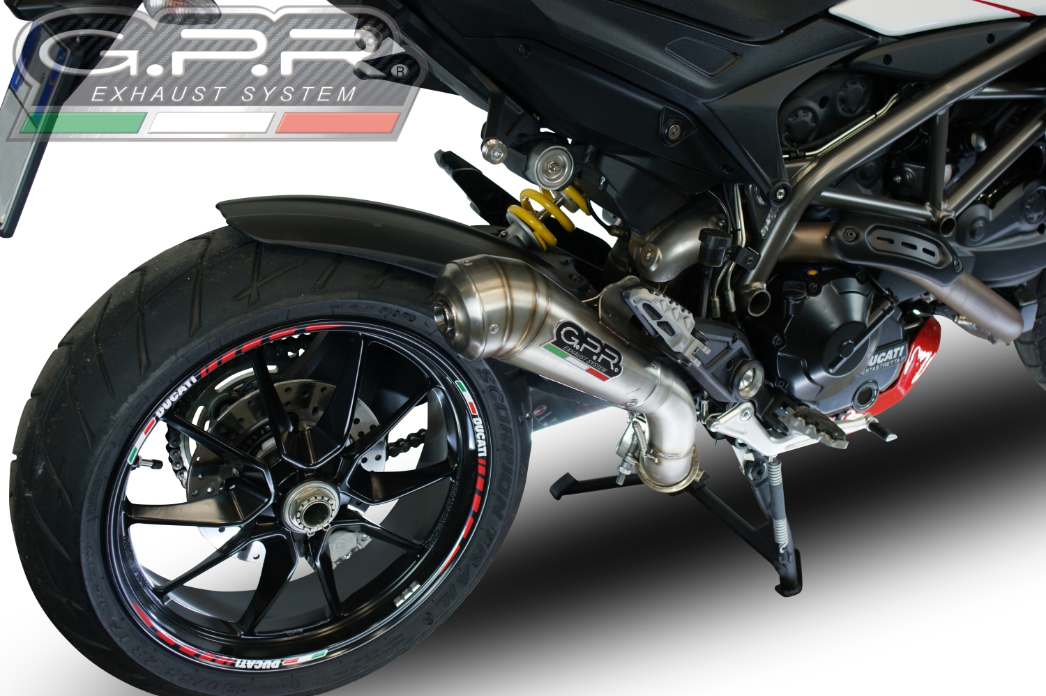 Escape compatible con Ducati Hyperstrada -Hypermotard 939 EURO 4 2016-2019, Powercone Evo, Escape completo homologado y legal, incluido db killer extraíble 