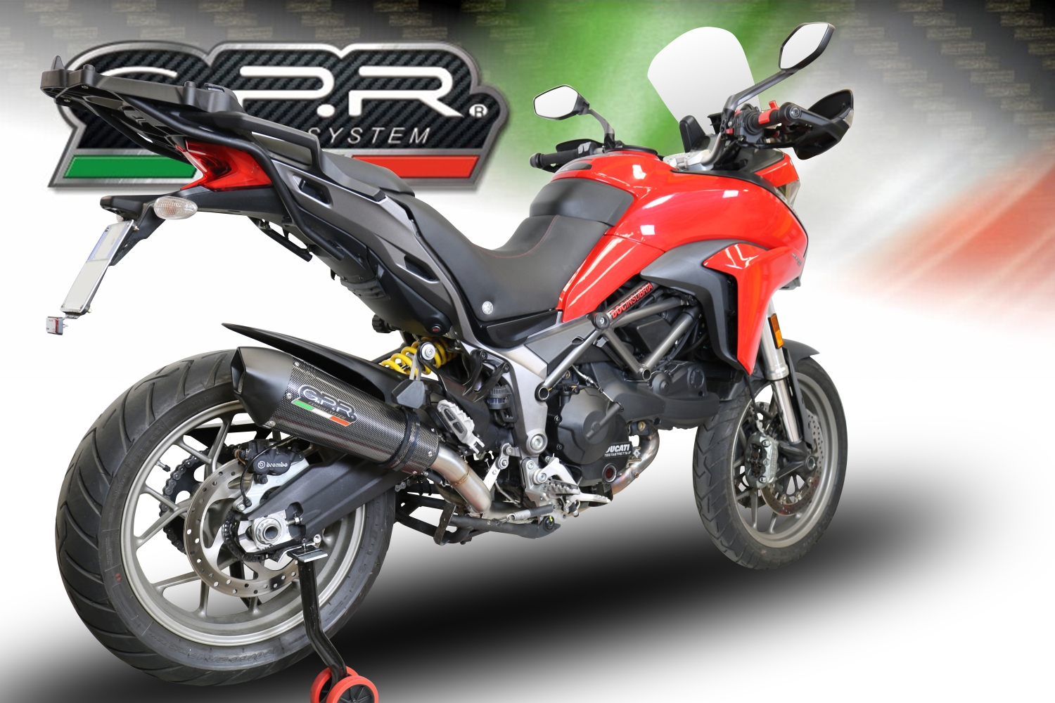GPR escape compatible con  Ducati Multistrada 950 2017-2020, New Grand Prix Evo Poppy, Escape semi-completo homologado, con db killer extraible y catalizador 