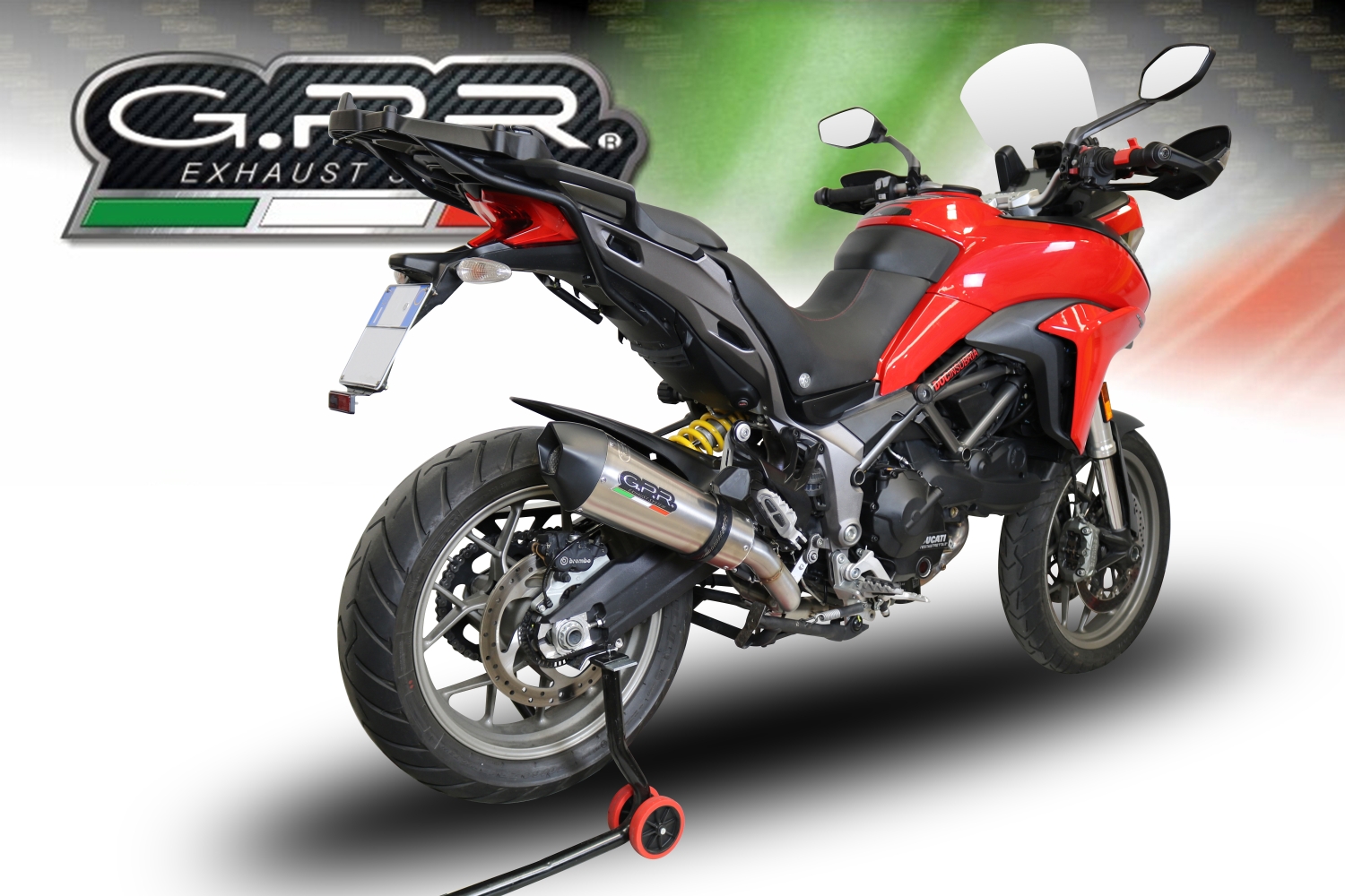 GPR escape compatible con  Ducati Multistrada 950 2017-2020, New Grand Prix Evo Titanium, Sistema de escape medio lleno, incluido db killer extraíble y tubo de conexión 
