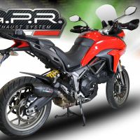 GPR escape compatible con  Ducati Multistrada 950 2021-2024, New Grand Prix Evo Black Titanium, Escape legal, homologado, silenciador con db killer desmontable y tubo de conexión específico 