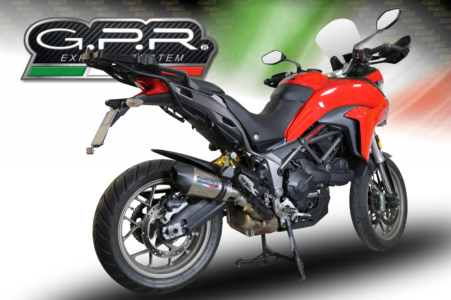 GPR escape compatible con  Ducati Multistrada 950 2017-2020, New Grand Prix Evo Titanium, Escape legal, homologado, silenciador con db killer desmontable y tubo de conexión específico 