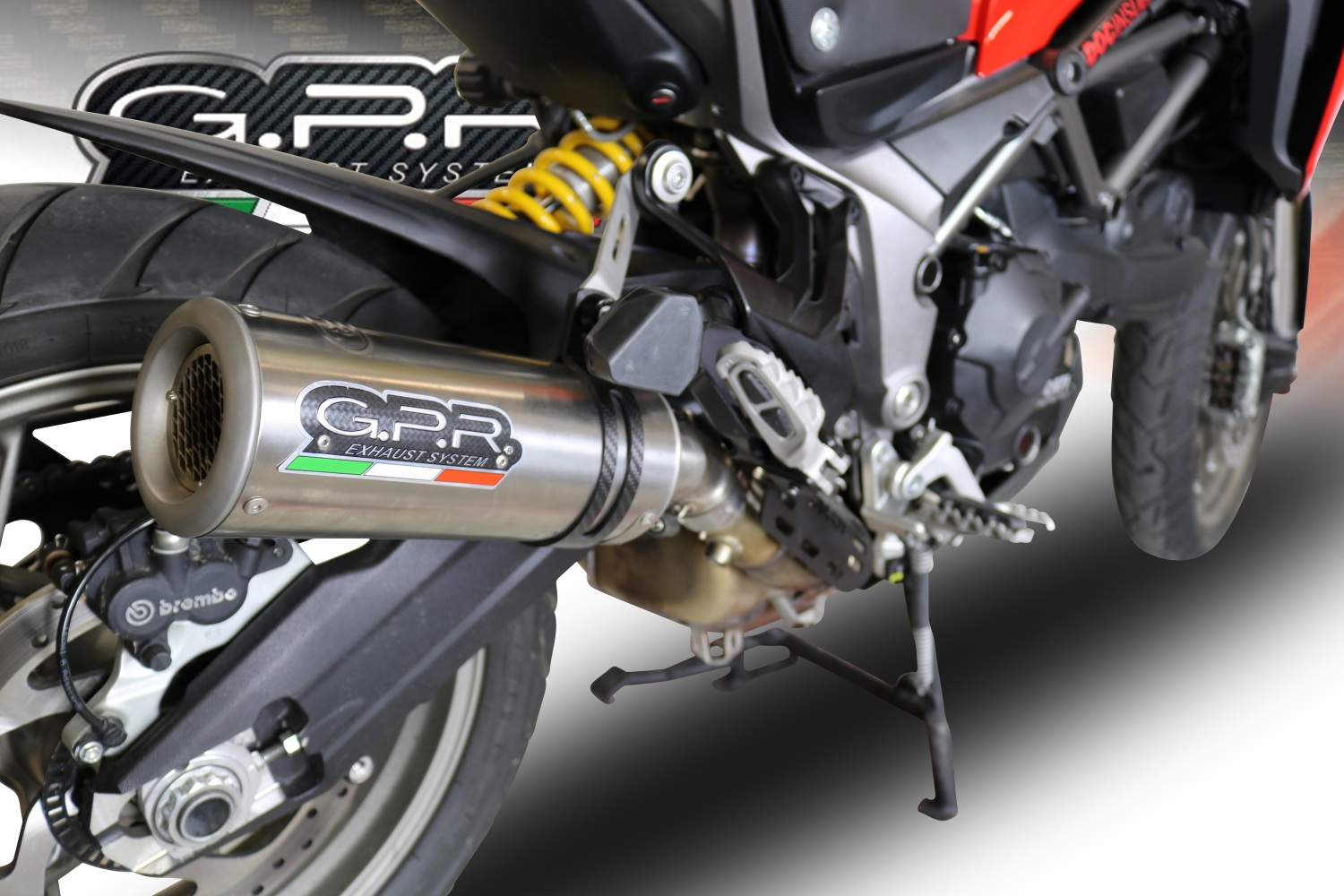 Escape compatible con Ducati Multistrada 950 2021-2024, M3 Titanium Natural, Escape legal, homologado, silenciador con db killer desmontable y tubo de conexión específico 