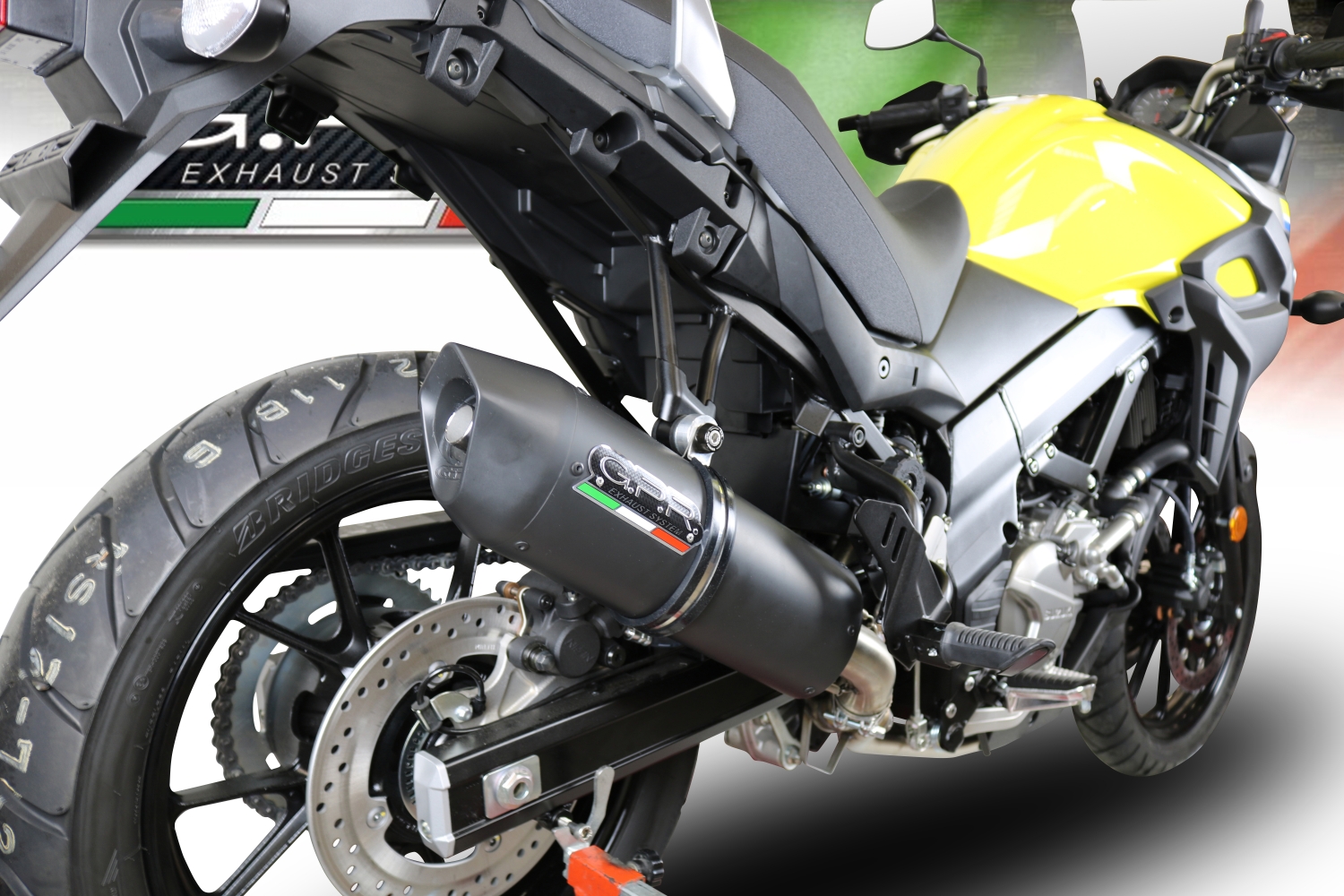 Escape compatible con Suzuki V-Strom DL650 2017-2020, Furore Evo4 Nero, Sistema de escape medio lleno, incluido db killer extraíble y tubo de conexión 