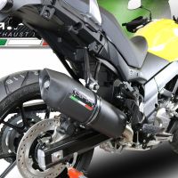Escape compatible con Suzuki V-Strom DL650 2017-2020, Furore Evo4 Nero, Sistema de escape medio lleno, incluido db killer extraíble y tubo de conexión 