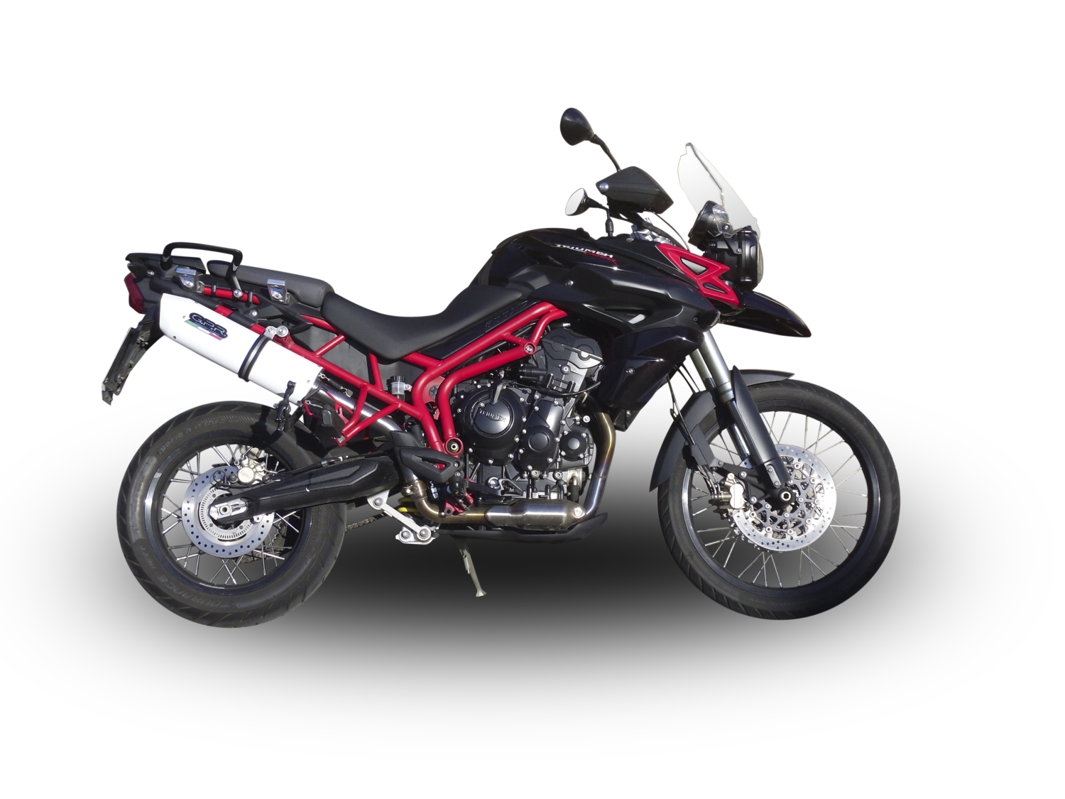 Escape compatible con Triumph Tiger 800 - Xr - Xc - Xrx - Xcx - Xrt - Xca 2017-2021, Albus Evo4, Escape legal, homologado, silenciador con db killer desmontable y tubo de conexión específico 