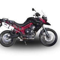 Escape compatible con Triumph Tiger 800 - Xr - Xc - Xrx - Xcx - Xrt - Xca 2017-2021, Albus Evo4, Escape legal, homologado, silenciador con db killer desmontable y tubo de conexión específico 