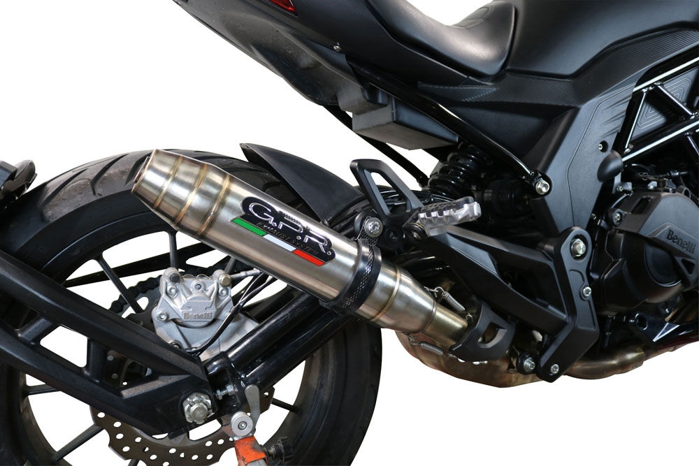 Escape compatible con Benelli 502 C 2019-2020, Deeptone Inox, Escape legal, homologado, silenciador con db killer desmontable y tubo de conexión específico 