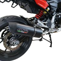 Escape compatible con Bmw F 900 XR-R 2020-2025, Furore Evo4 Nero, Escape legal, homologado, silenciador con db killer desmontable y tubo de conexión específico 