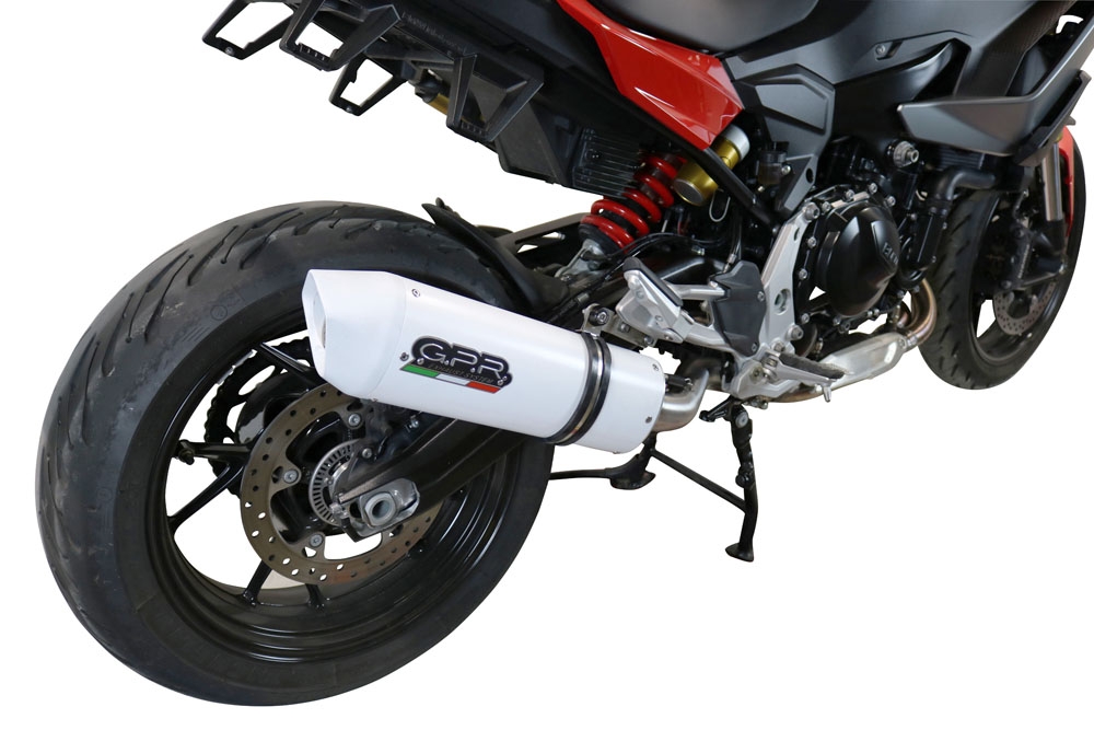 Escape compatible con Bmw F 900 XR-R 2020-2025, Albus Evo4, Escape legal, homologado, silenciador con db killer desmontable y tubo de conexión específico 