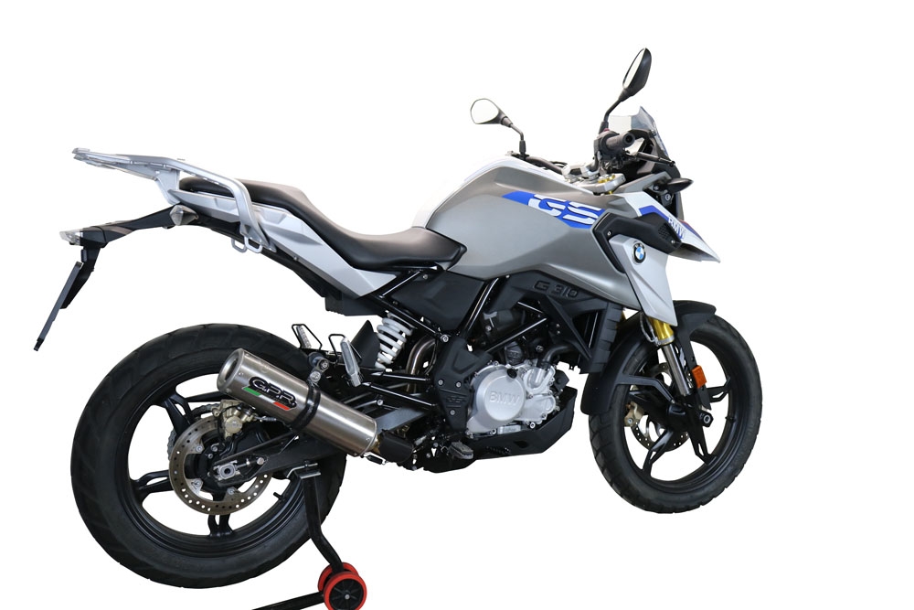 GPR escape compatible con  Bmw G 310 Gs 2022-2024, M3 Titanium Natural, Escape completo homologado y legal,con catalizador incluido db killer extraíble 
