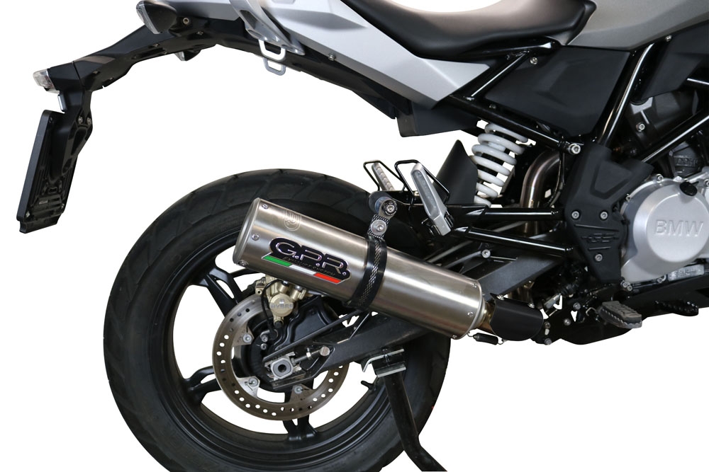 GPR escape compatible con  Bmw G 310 Gs 2022-2024, M3 Titanium Natural, Escape completo homologado y legal,con catalizador incluido db killer extraíble 
