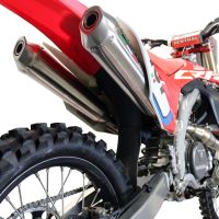 Escape compatible con Honda Crf 450 R-RX 2020-2020, Pentacross Inox, Escape racing, linea completa, doble silenciador con db killer extraible 