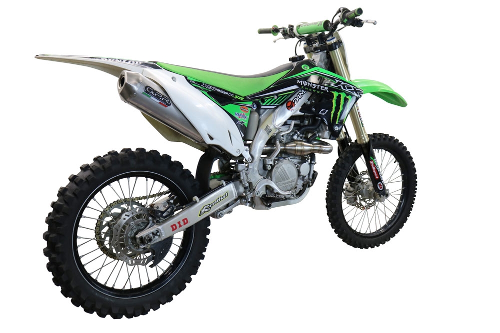 Escape compatible con Kawasaki Kx 450 F 2012-2015, Pentacross Titanium, Escape completo racing, incluyendo colector y db killer desmontable, sin homologación 