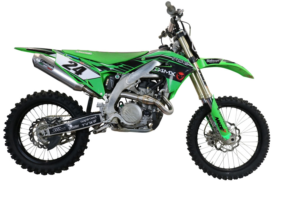 Escape compatible con Kawasaki Kx 450 X 2021-2023, Pentacross Inox, Escape completo racing, incluyendo colector y db killer desmontable, sin homologación 