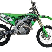 Escape compatible con Kawasaki Kx 450 X 2021-2023, Pentacross Inox, Escape completo racing, incluyendo colector y db killer desmontable, sin homologación 