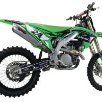 Escape compatible con Kawasaki Kx 450 X 2021-2023, Pentacross Inox, Escape completo racing, incluyendo colector y db killer desmontable, sin homologación 