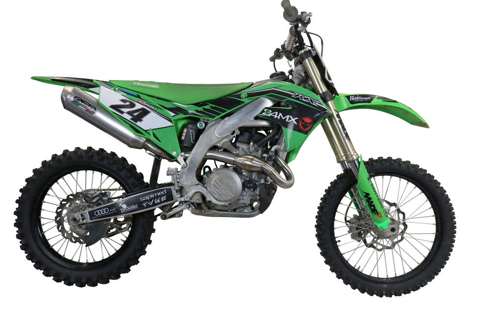 Escape compatible con Kawasaki Kx 450 X 2021-2023, Pentacross Titanium, Escape completo racing, incluyendo colector y db killer desmontable, sin homologación 