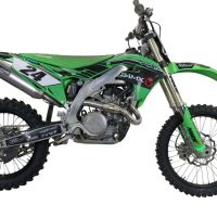 Escape compatible con Kawasaki Kx 450 X 2021-2023, Pentacross Titanium, Escape completo racing, incluyendo colector y db killer desmontable, sin homologación 