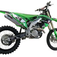 Escape compatible con Kawasaki Kx 450 X 2021-2023, Pentacross Titanium, Escape completo racing, incluyendo colector y db killer desmontable, sin homologación 
