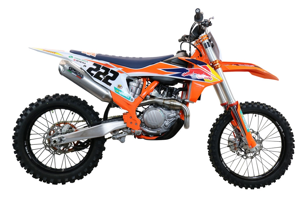 Escape compatible con Gas Gas MC 450F 2021-2023, Pentacross FULL Titanium, Escape completo racing, incluyendo colector y db killer desmontable, sin homologación 