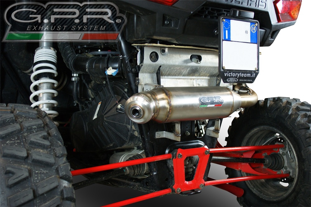 Escape compatible con Polaris Rzr XP 1000 2014-2023, Power Bomb, Escape legal, homologado, silenciador con db killer desmontable y tubo de conexión específico 