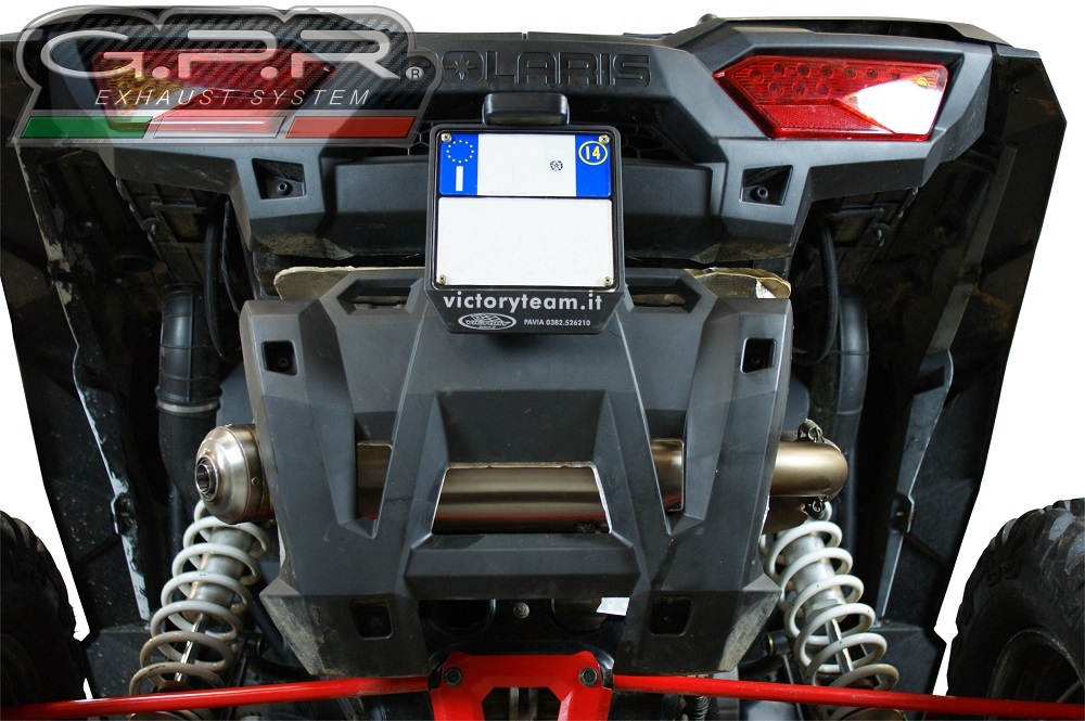 Escape compatible con Polaris Rzr XP 1000 2014-2023, Power Bomb, Escape legal, homologado, silenciador con db killer desmontable y tubo de conexión específico 