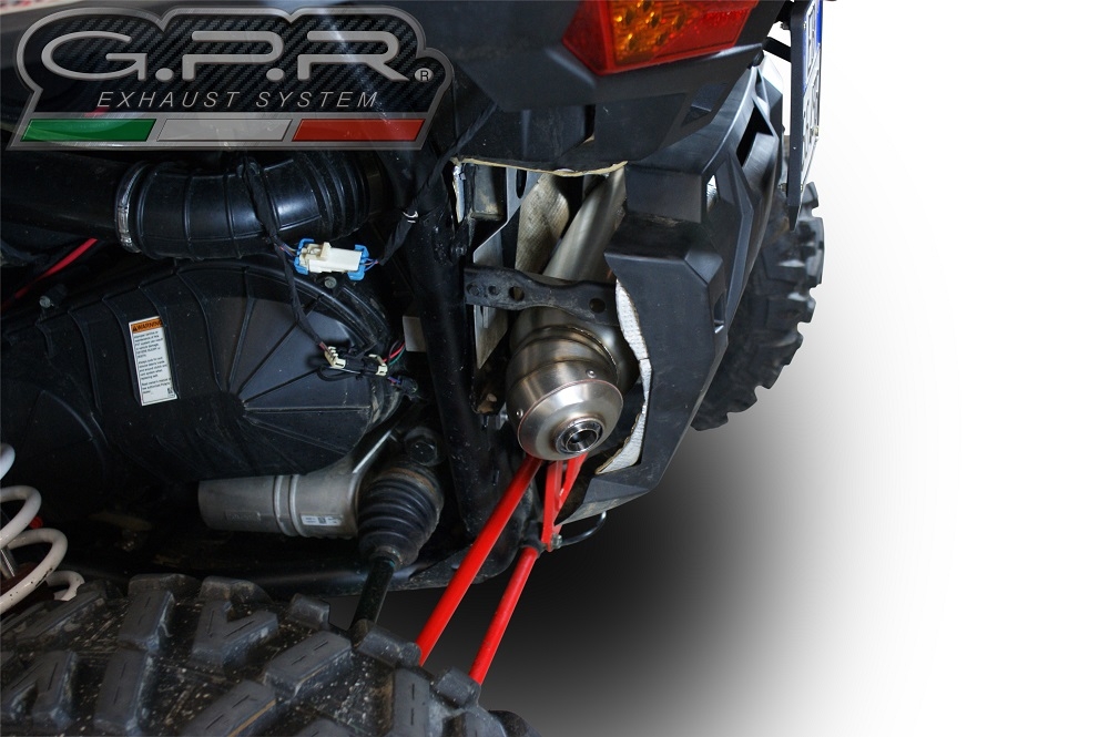 Escape compatible con Polaris Rzr XP 1000 2014-2023, Power Bomb, Escape legal, homologado, silenciador con db killer desmontable y tubo de conexión específico 