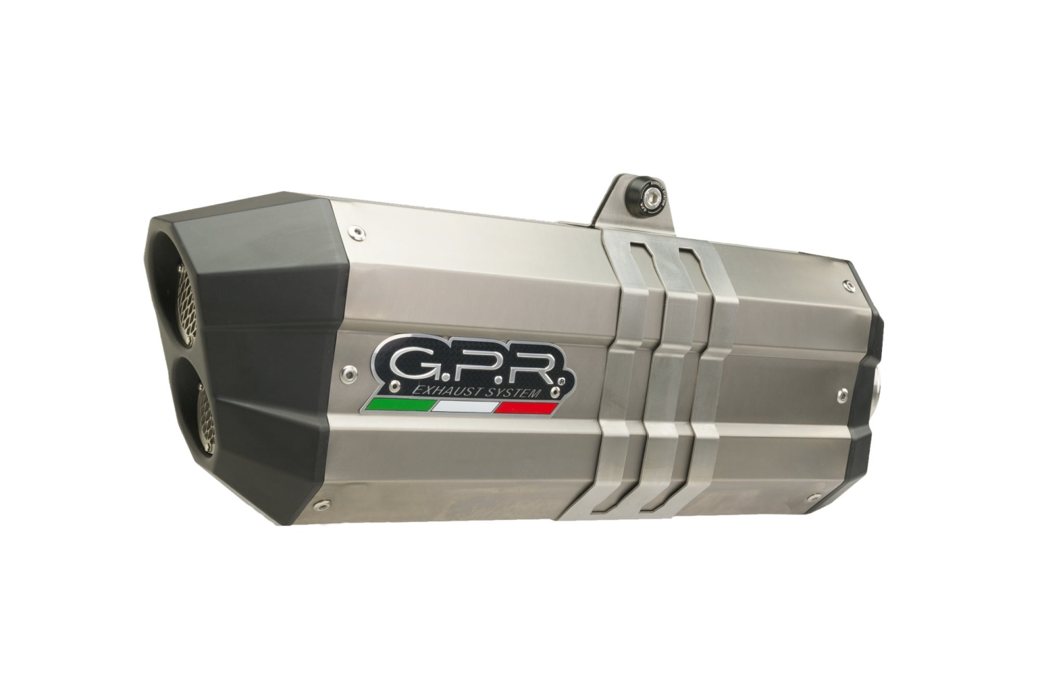Escape compatible con Bmw R 1250 Gs -Adventure 2021-2024, Hyper Sonic Titanium, Escape legal, homologado, silenciador con db killer desmontable y tubo de conexión específico 