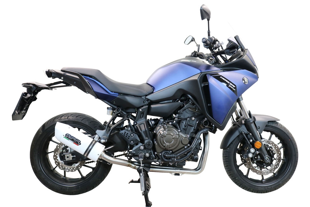 Escape compatible con Yamaha Tracer 700 GT 2019-2020, Albus Ceramic, Escape completo, no legal para países de la UE, con db killer extraíble 