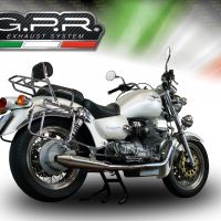 Escape compatible con Moto Guzzi California 1100 Special-Stone-Sport-Ev-Alu 1997-2002, Vintacone, Par de terminales de escape homologados, con db killer extraíbles y tubos de conexión específicos 