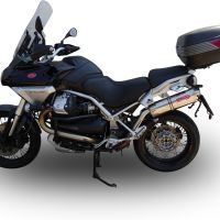 Escape compatible con Moto Guzzi Stelvio 1200 4V 2008-2010, Trioval, Escape legal, homologado, silenciador con db killer desmontable y tubo de conexión específico 
