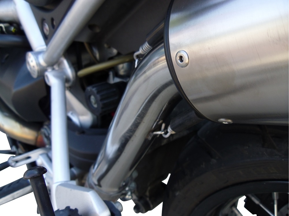 Escape compatible con Moto Guzzi Stelvio 1200 4V 2008-2010, Albus Ceramic, Escape legal, homologado, silenciador con db killer desmontable y tubo de conexión específico 