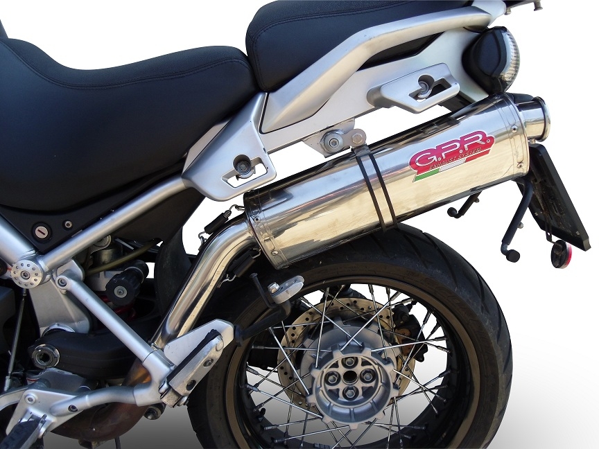 Escape compatible con Moto Guzzi Stelvio 1200 4V 2008-2010, Trioval, Escape legal, homologado, silenciador con db killer desmontable y tubo de conexión específico 