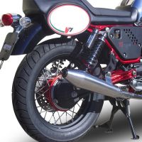 Escape compatible con Moto Guzzi Nevada 750 2008-2014, Vintacone , Par de terminales de escape homologados, con db killer extraíbles y tubos de conexión específicos 