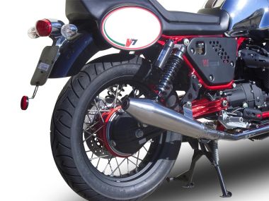 Escape compatible con Moto Guzzi V7 (I - II) Racer 2010-2016, Vintacone , Par de terminales de escape homologados, con db killer extraíbles y tubos de conexión específicos 