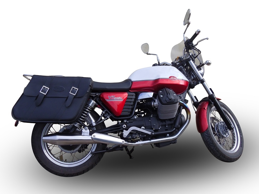 Escape compatible con Moto Guzzi V7 (I - II) - Stone - Special 2012-2016, Vintacone , Par de terminales de escape homologados, con db killer extraíbles y tubos de conexión específicos 
