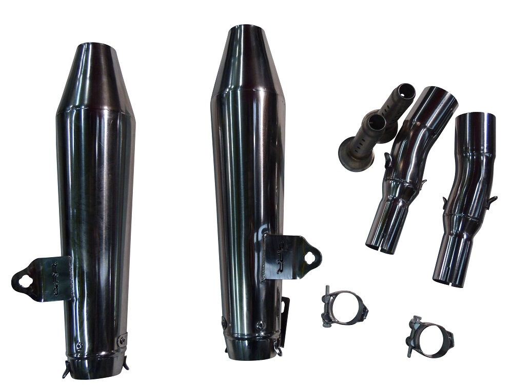 Escape compatible con Moto Guzzi V7 (I - II) - Stone - Special 2012-2016, Vintacone , Par de terminales de escape homologados, con db killer extraíbles y tubos de conexión específicos 