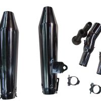 Escape compatible con Moto Guzzi V7 (I - II) - Stone - Special 2012-2016, Vintacone , Par de terminales de escape homologados, con db killer extraíbles y tubos de conexión específicos 