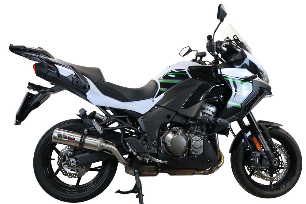 Escape compatible con Kawasaki Versys 1000 I.E. 2021-2024, M3 Inox , Escape legal, homologado, silenciador con db killer desmontable y tubo de conexión específico 