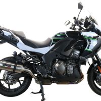 Escape compatible con Kawasaki Versys 1000 I.E. 2021-2024, Satinox , Escape legal, homologado, silenciador con db killer desmontable y tubo de conexión específico 