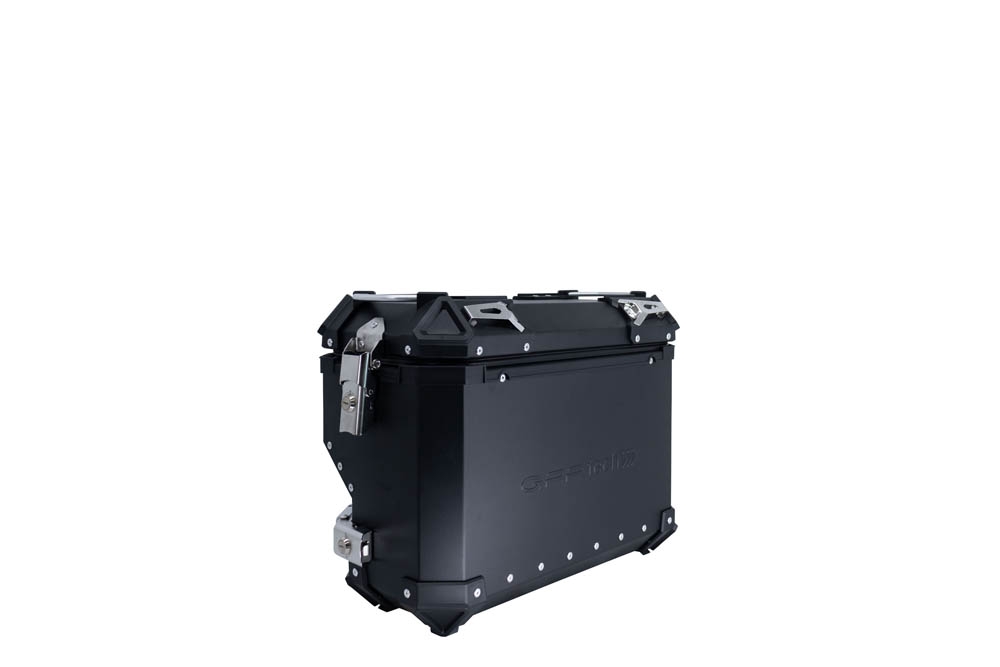 GPR TECH compatible con  Bmw F 750 Gs 2018/2020 e4 Par de maletas laterales en aluminio con lado derecho contorneado, color negro con portaequipajes específico Capacidad 38 LT. + 32 LT.